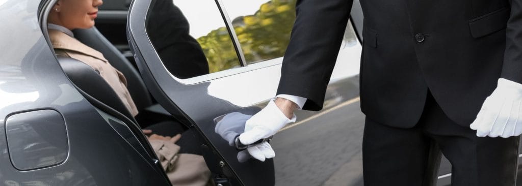 VIP client using a luxury chauffeur service in Manchester